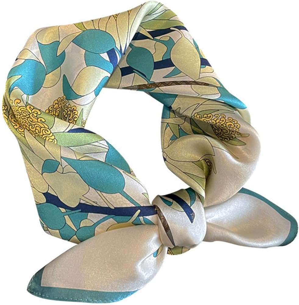 Aufeel Women's 100% Pure Mulberry Silk Small Square Scarf - Neckerchief Women - Silk Headscarf - ... | Amazon (US)