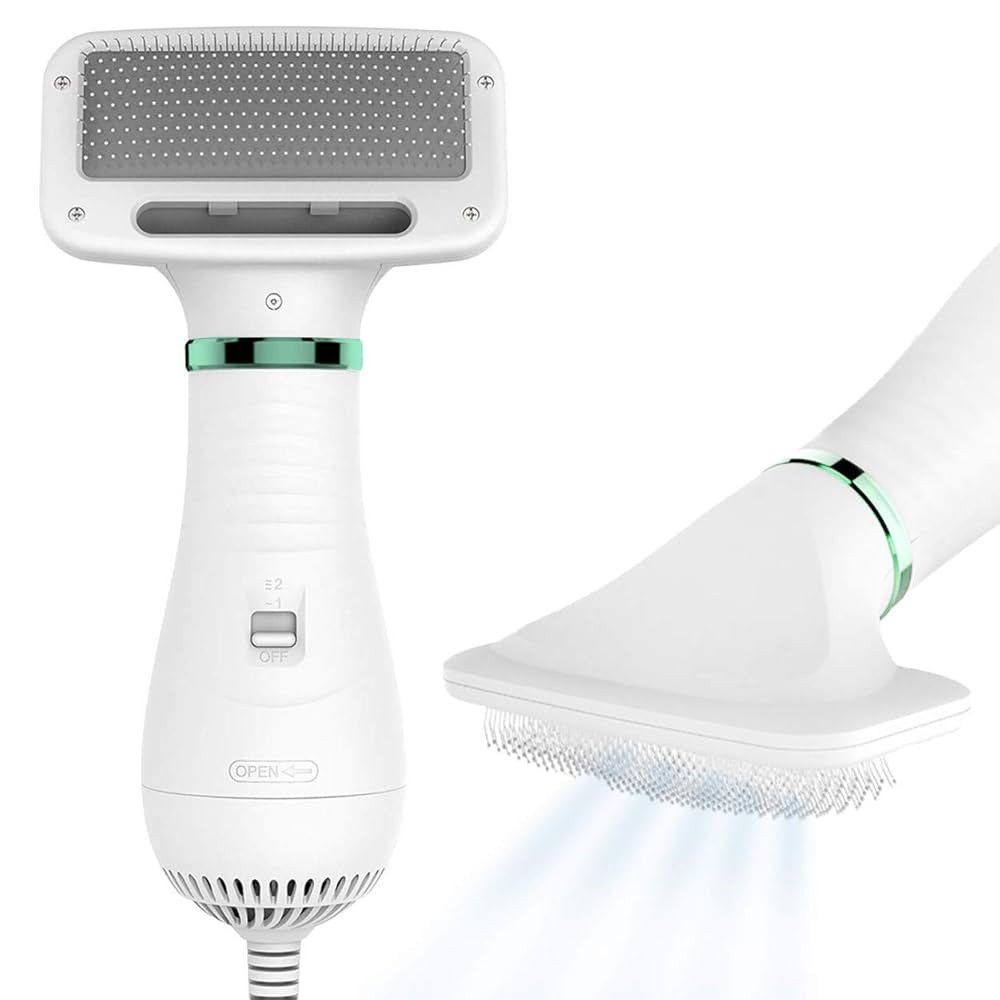 2-in-1 Dog Hair Dryer with Slicker Brush for Small-Sized Dogs and Cats | Pet Hair Dryer | Dog Blo... | Amazon (US)