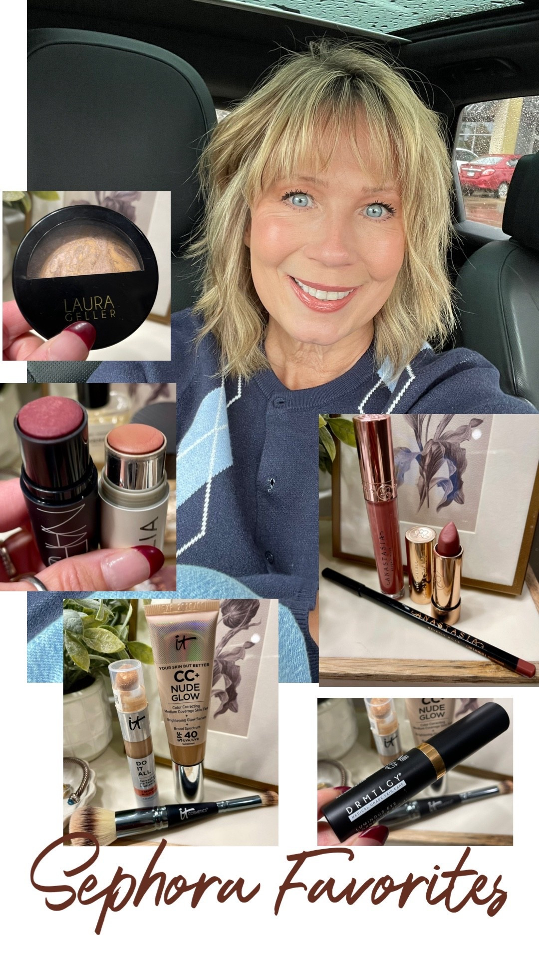 My Sephora Favorites. What I’m wearing. It Cosmetics concealer & foundation, best under eye corrector, powder to cream foundation, cream blush, prettiest neutral lip combo from Anastasia. 
Linked my other makeup I wear from Sephora!
Sweater - med


makeup over 40, Sephora sale, over 50 makeup, cream makeup

#LTKBeauty #LTKStyleTip #LTKOver40