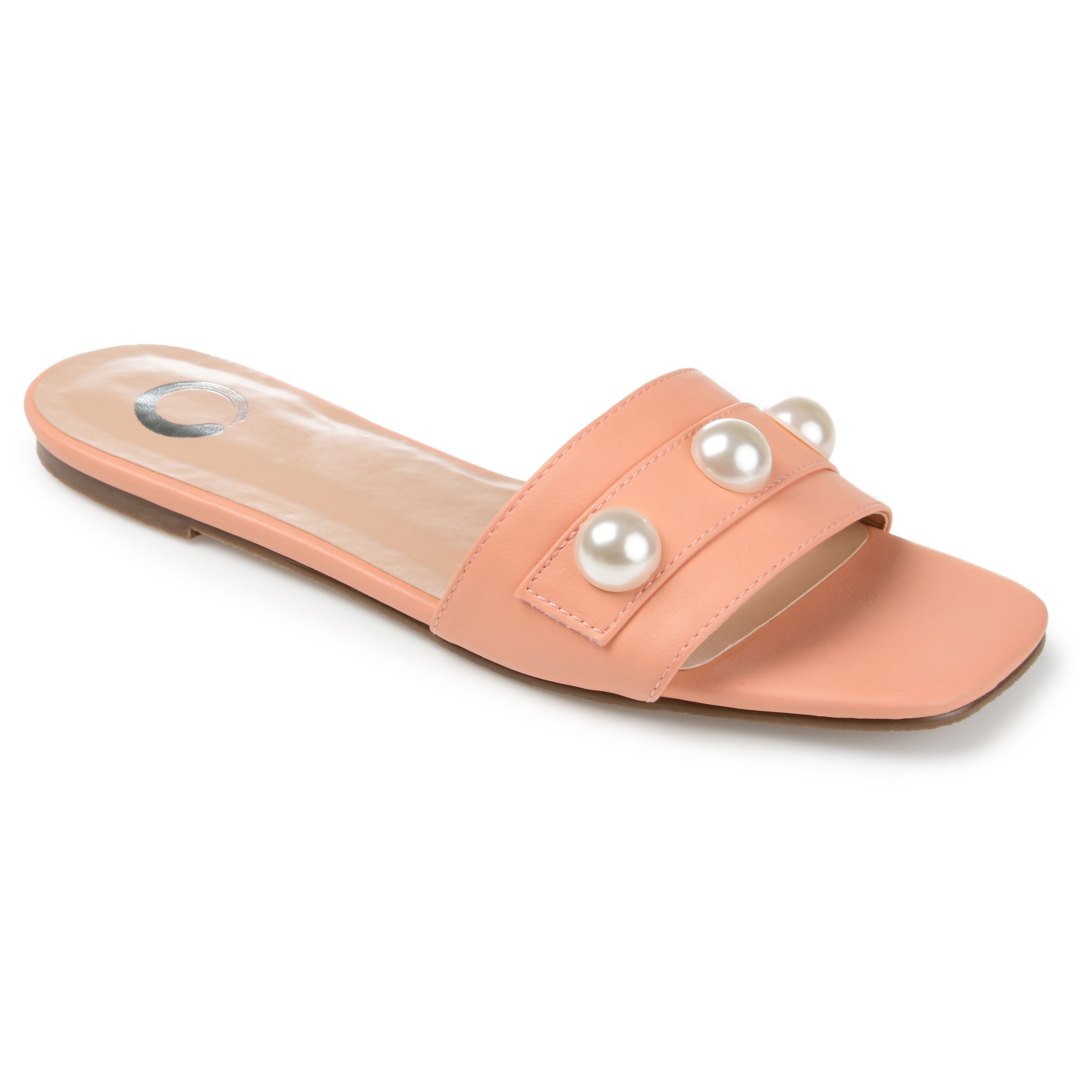 Brinley Co. Womens Faux Leather Pearl Accent Slide | Walmart (US)
