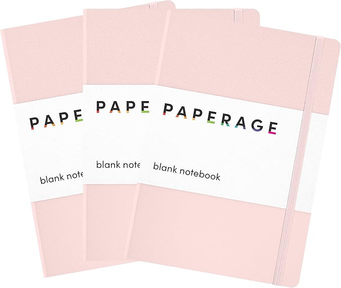 PAPERAGE Lined Journal Notebooks, 3 Pack, (Blush), 160 Pages, Medium 5.6 inches x 8 inches - 100 ... | Amazon (US)