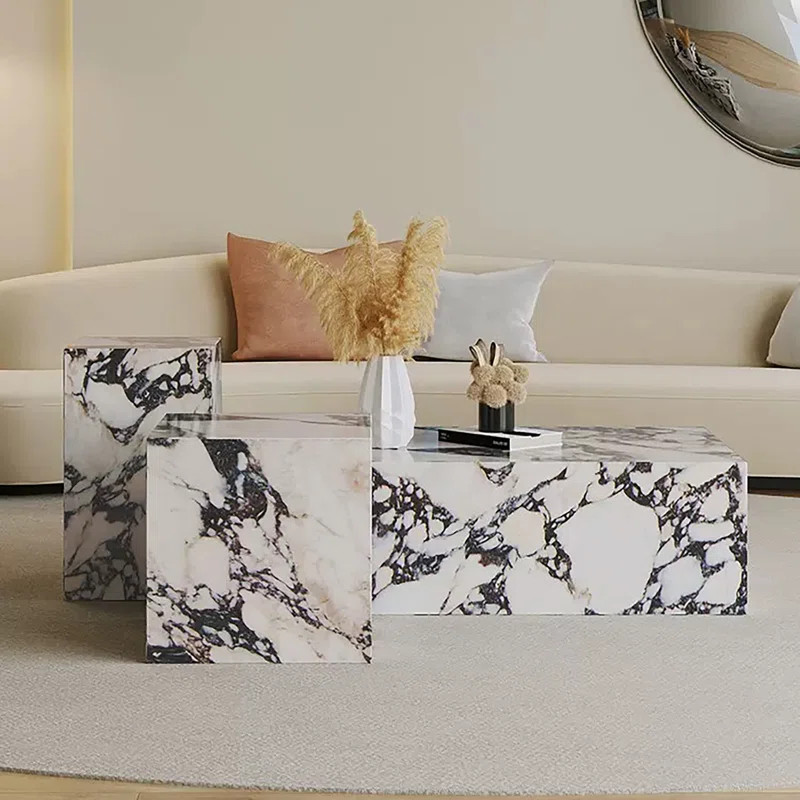 Elvida Artificial Marble Modern Coffee Table | Wayfair North America
