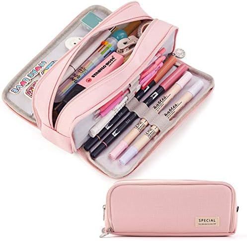 CICIMELON Large Capacity Pencil Case 3 Compartment Pouch Pen Bag for School Teen Girl Boy Men Women  | Amazon (US)