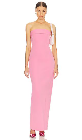 Tech Gabardine Long Strapless Dress in Very Pink | Revolve Clothing (Global)