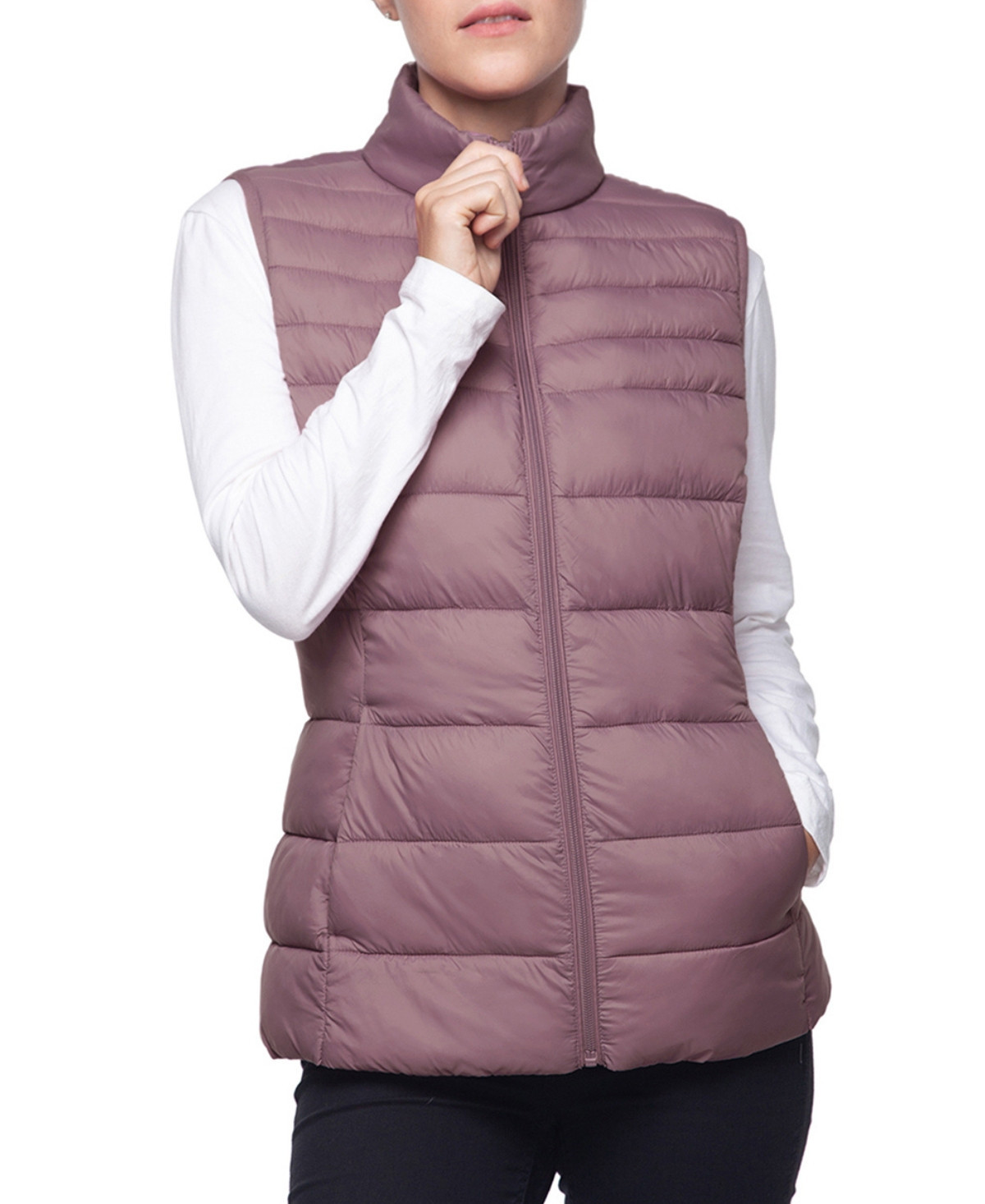 Women's Lightweight Puffer Vest - Mauve | Macy's