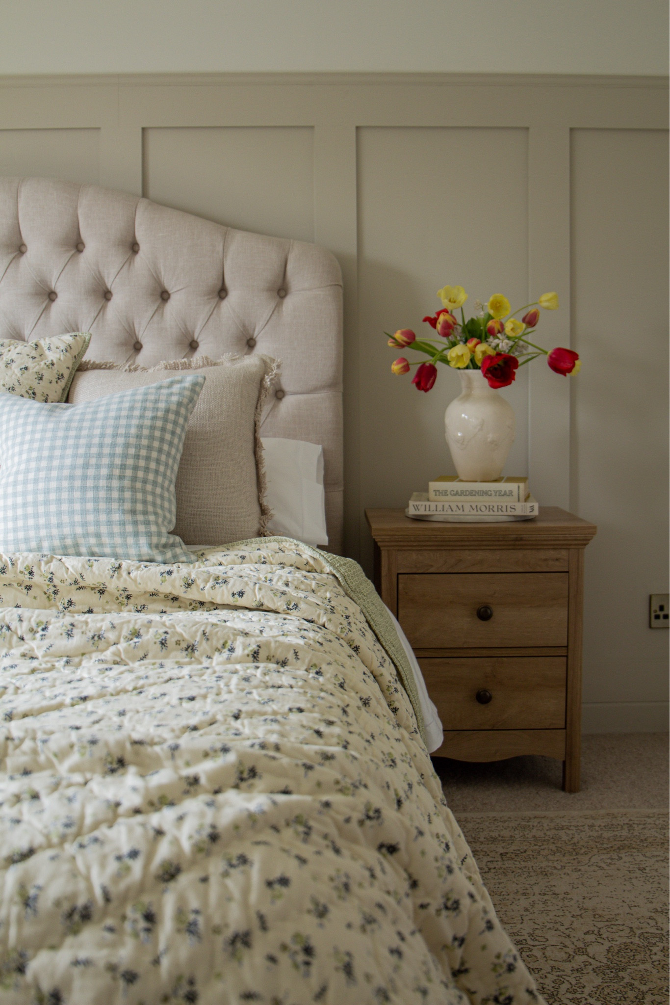 Floral quilted bedspread. Mine is Green and Blue Printed Cotton Bedspread from The Cotswold Company but have also linked lots more 🤍

#LTKhome #LTKspring