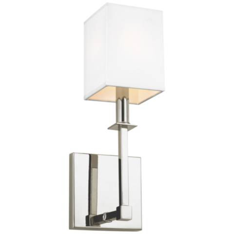 Feiss Quinn 15" High Polished Nickel Wall Sconce | Lamps Plus