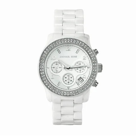 Michael Kors Women s Quartz Chronograph Crystal White Ceramic Bracelet Watch MK5188 | Walmart (US)