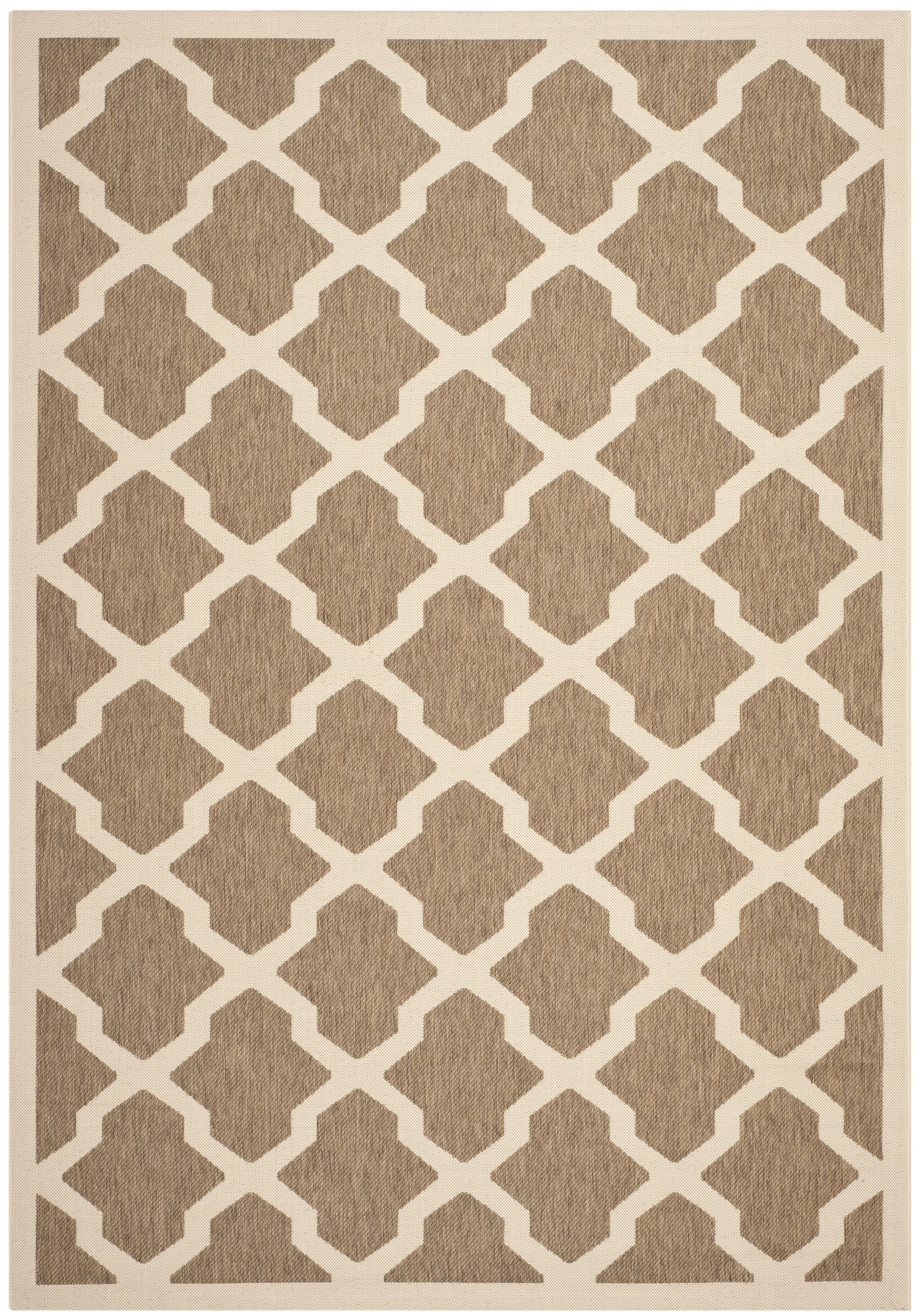Safavieh Courtyard Amber Geometric Indoor/Outdoor Area Rug, Brown/Bone, 5'3" x 7'7" - Walmart.com | Walmart (US)