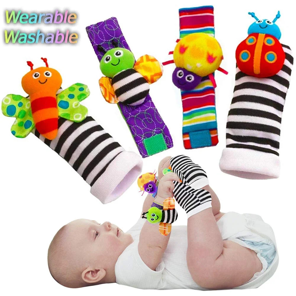Coolmade Infant & Baby Puzzle Lovely Socks And Wrist Strap Toy Cartoon Animal Shaped Wrist Rattle... | Walmart (US)