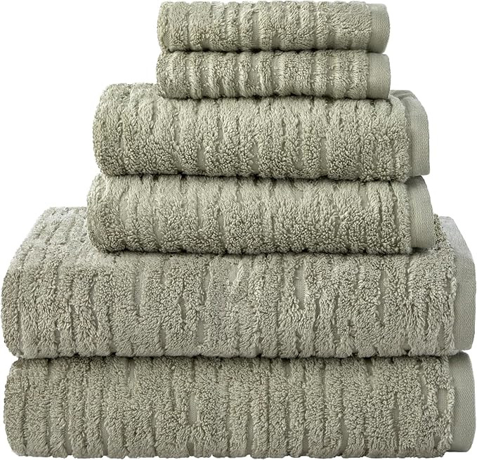 SKL Home CloudSoft 100% Cotton Luxury 6-Piece Towel Set, 600 GSM, Ultra Plush & Absorbent - 2 Bat... | Amazon (US)