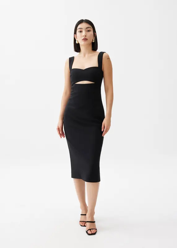 Nicole Padded Cut Out Midi Dress | Love, Bonito USA