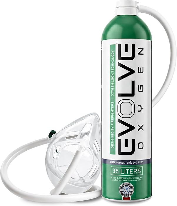 EVOLVE 35-Liter Pure Oxygen Canister with Mask and Tube | Portable Oxygen Can | Ideal for Home Us... | Amazon (US)