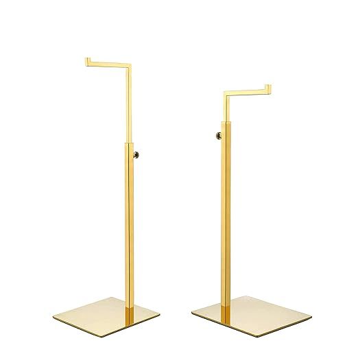 2 Pack Polished Gold Hanging Bag Handbag Rack Display Stand, Retail Countertop Single Hook Adjust... | Amazon (US)