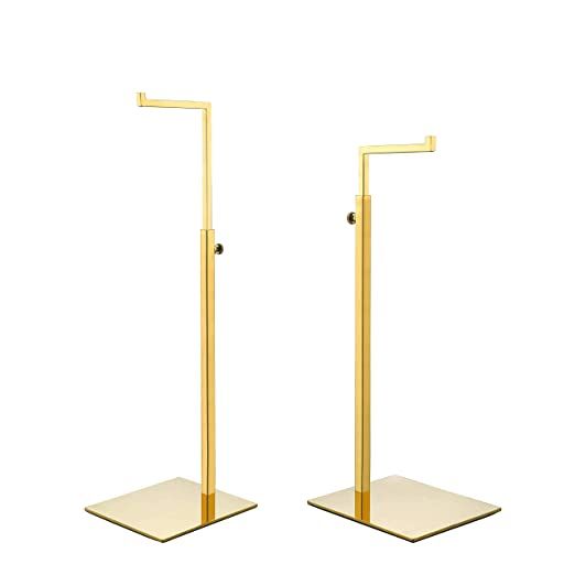 2 Pack Polished Gold Hanging Bag Handbag Rack Display Stand, Retail Countertop Single Hook Adjust... | Amazon (US)