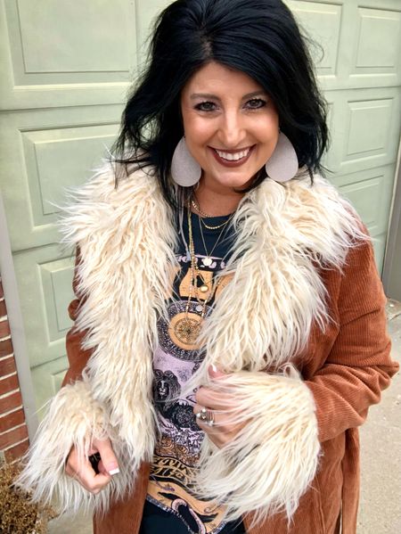 Obsessed 😍 Perfect little Fall/Winter outfit pair with leggings on a cooler day & it’s great for workwear date night or running errands! So chic! Wearing size Large in jacket & XL in dress for reference #freepeople #fauxfur #corduroy #altardstate #winter #fall #graphictee #nickelandsuede

#LTKHoliday #LTKstyletip #LTKSeasonal