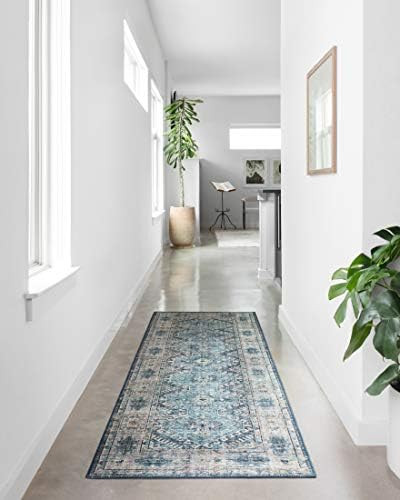 Loloi II Skye Collection SKY-03 Denim / Natural, Traditional 7'-6" x 9'-6" Area Rug | Amazon (US)