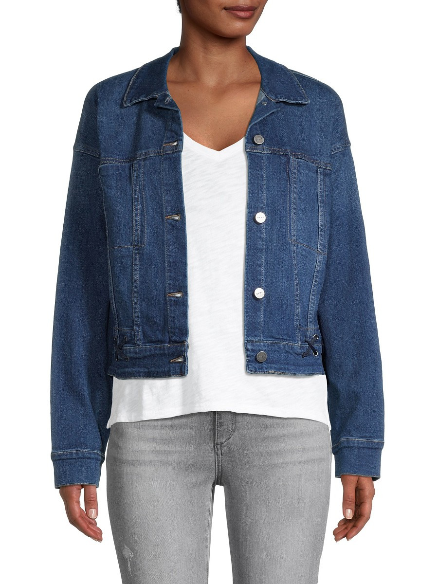 DKNY Women's Box-Fit Lace Denim Jacket - Dark Indigo - Size XS | Saks Fifth Avenue OFF 5TH