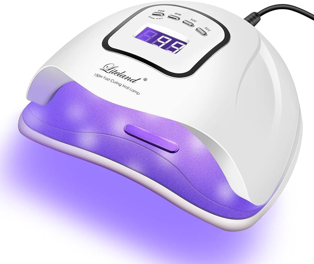 150W LED Nail Lamp - 4 Timer Modes for Gel Polish Curing - Professional Nail Art Accessory (White... | Amazon (US)