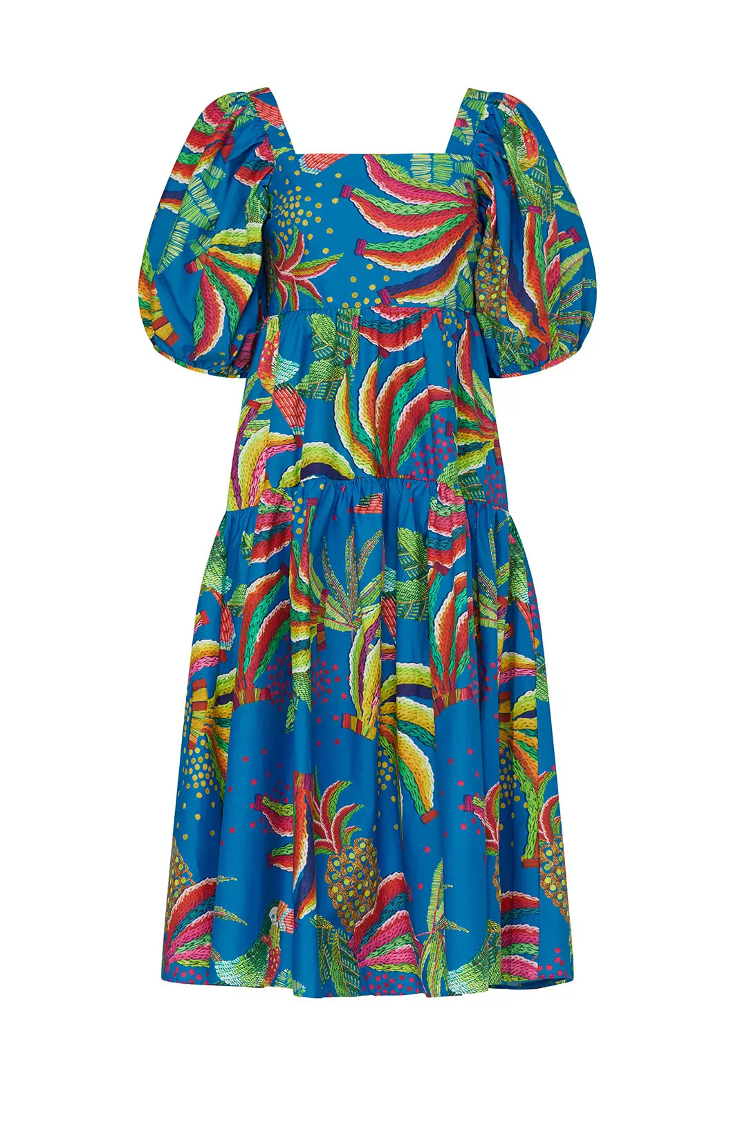 FARM Rio Blue Banana Midi Dress | Rent The Runway