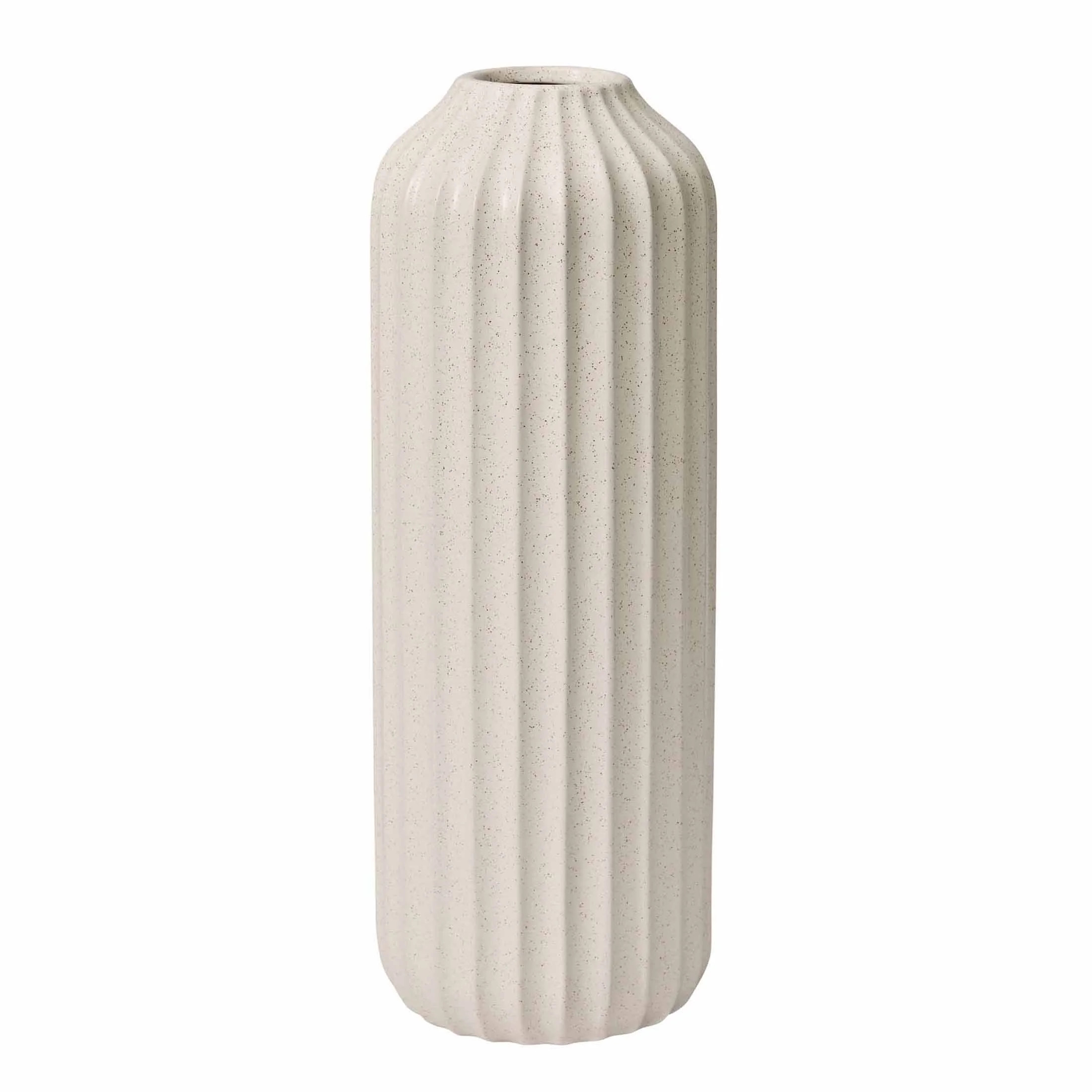 Better Homes & Gardens 22" Speckled Ribbed Ceramic Floor Vase, Cream White | Walmart (US)
