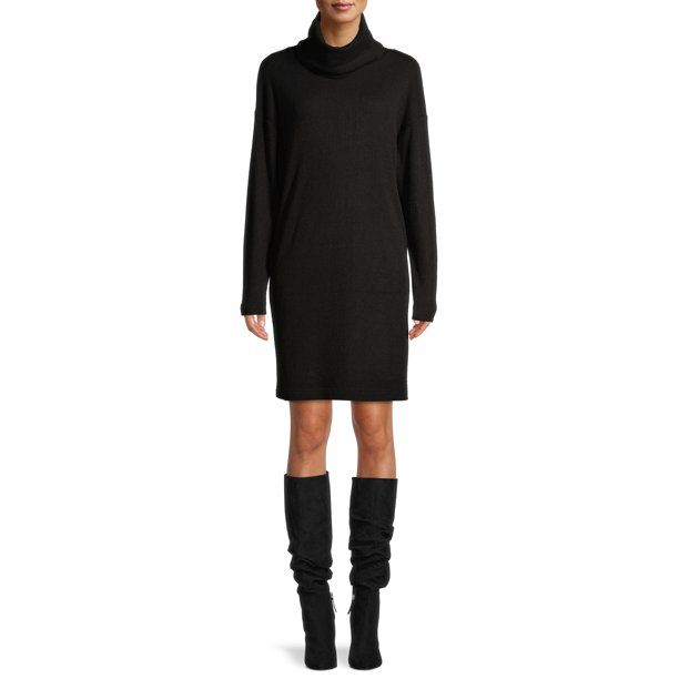 Time and Tru Women's Cowlneck Dress | Walmart (US)