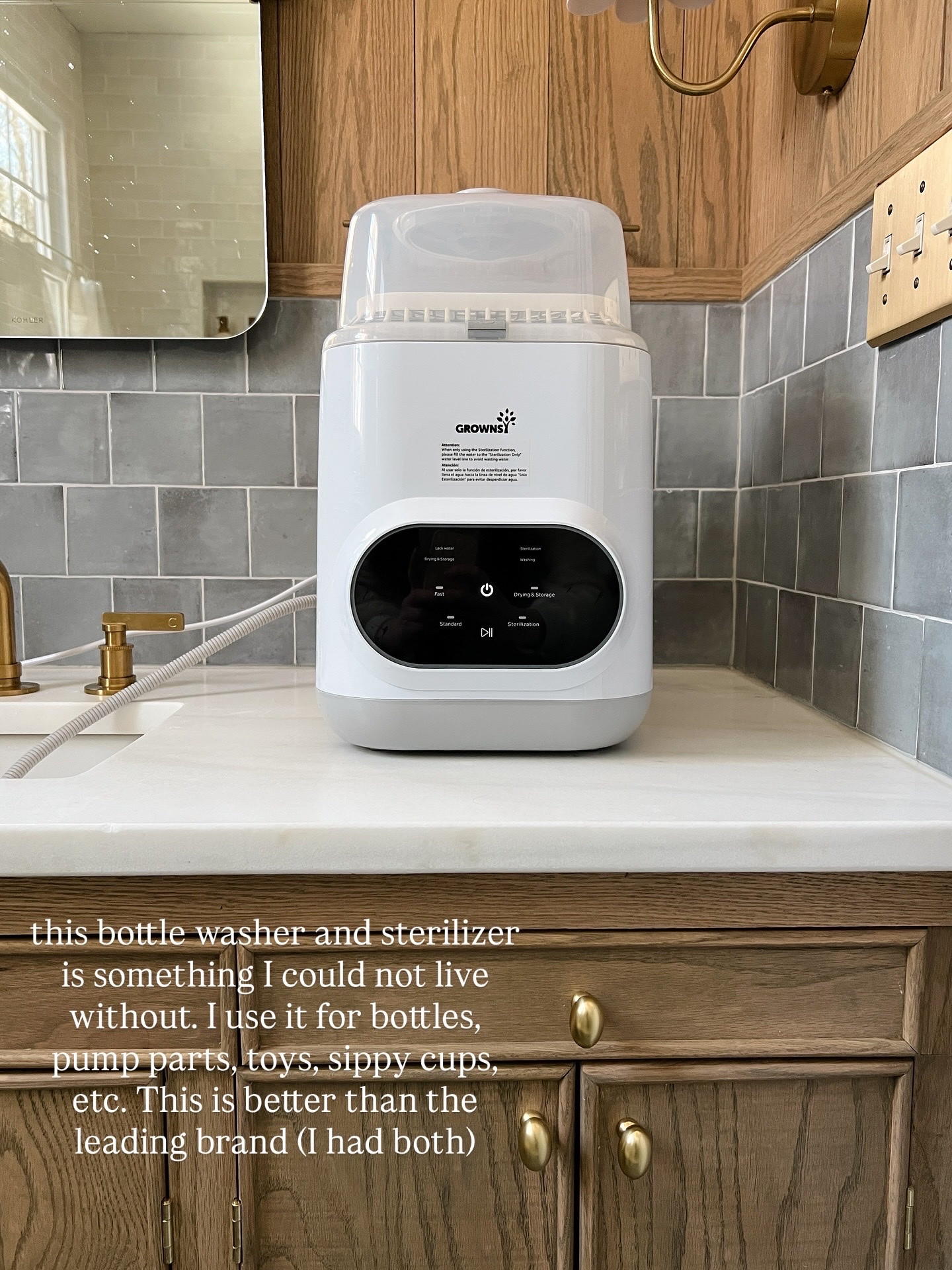 I could not have lived without this washer, sterilizer, and dryer as a new mom! I used it for bottles, pump parts, pacifiers, and more! I ran it multiple times a day and still use it. The price is great and I even owned the baby brezza and sold it for this one instead! This one is smaller and prettier and works better!

#LTKSaleAlert