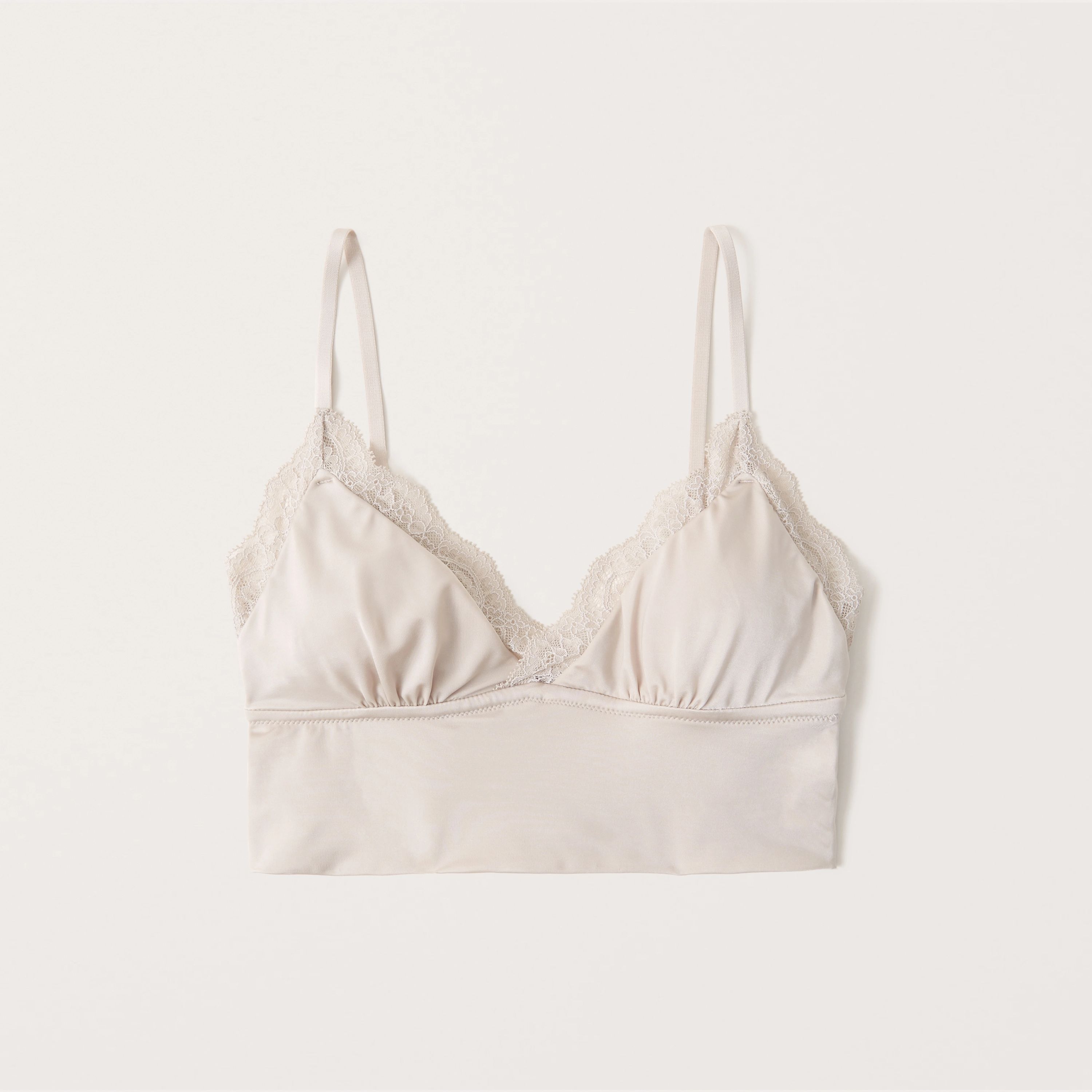 Lace Trim Satin Bralette | Abercrombie & Fitch (US)