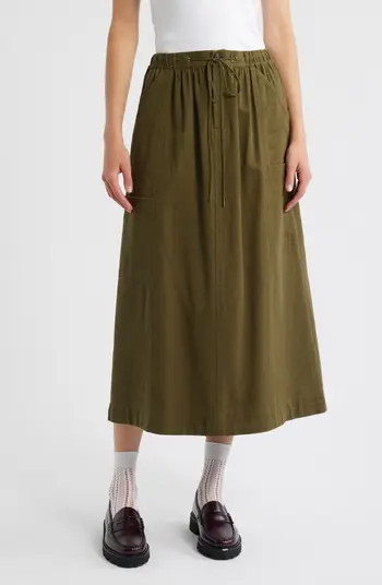 Vika Utility Organic Cotton Midi Skirt | Nordstrom