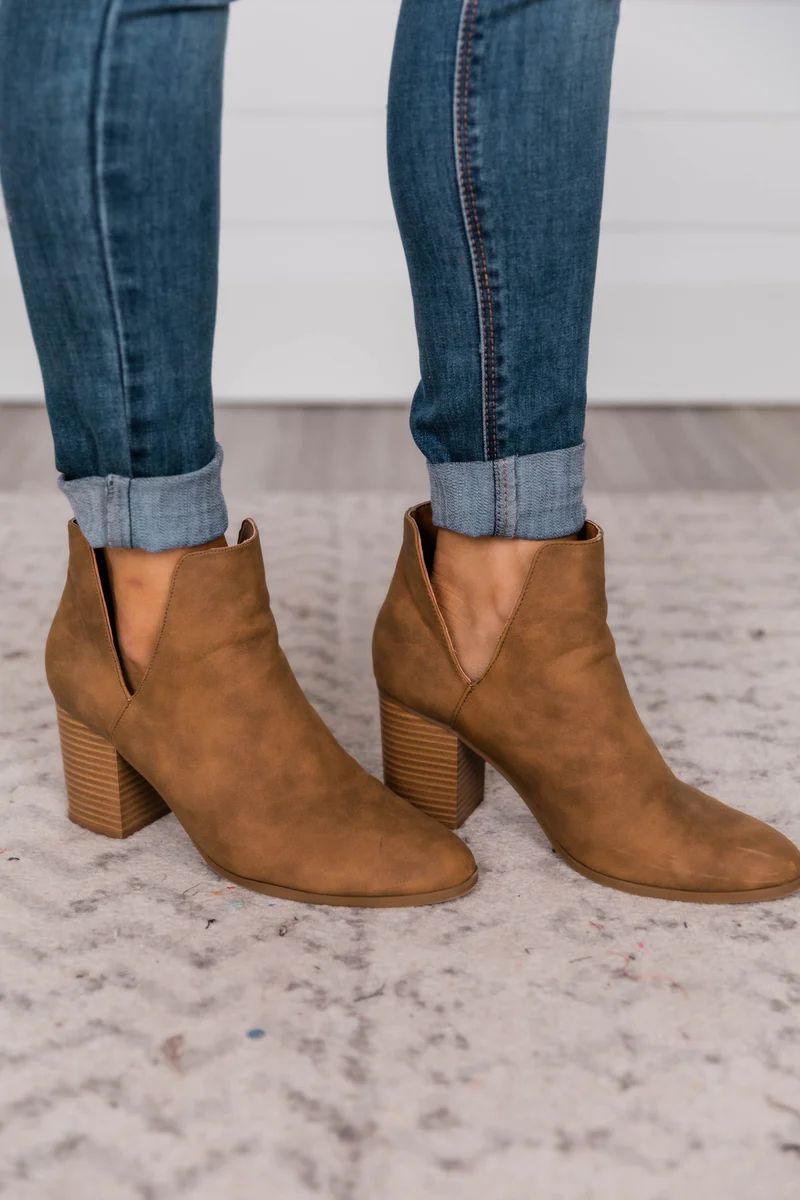 Becky Brown Booties | The Pink Lily Boutique