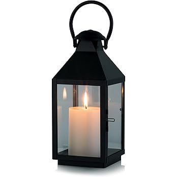 Nuptio Decorative Lanterns Garden Lantern,10.2in Tall Rustic Hanging Lantern Metal Candleholder, ... | Amazon (US)