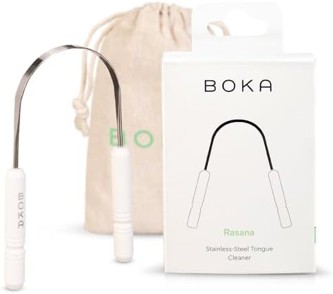 Boka Tongue Scraper for Adults & Kids with Case - Stainless Steel Tongue Cleaner w/Linen Travel P... | Amazon (US)