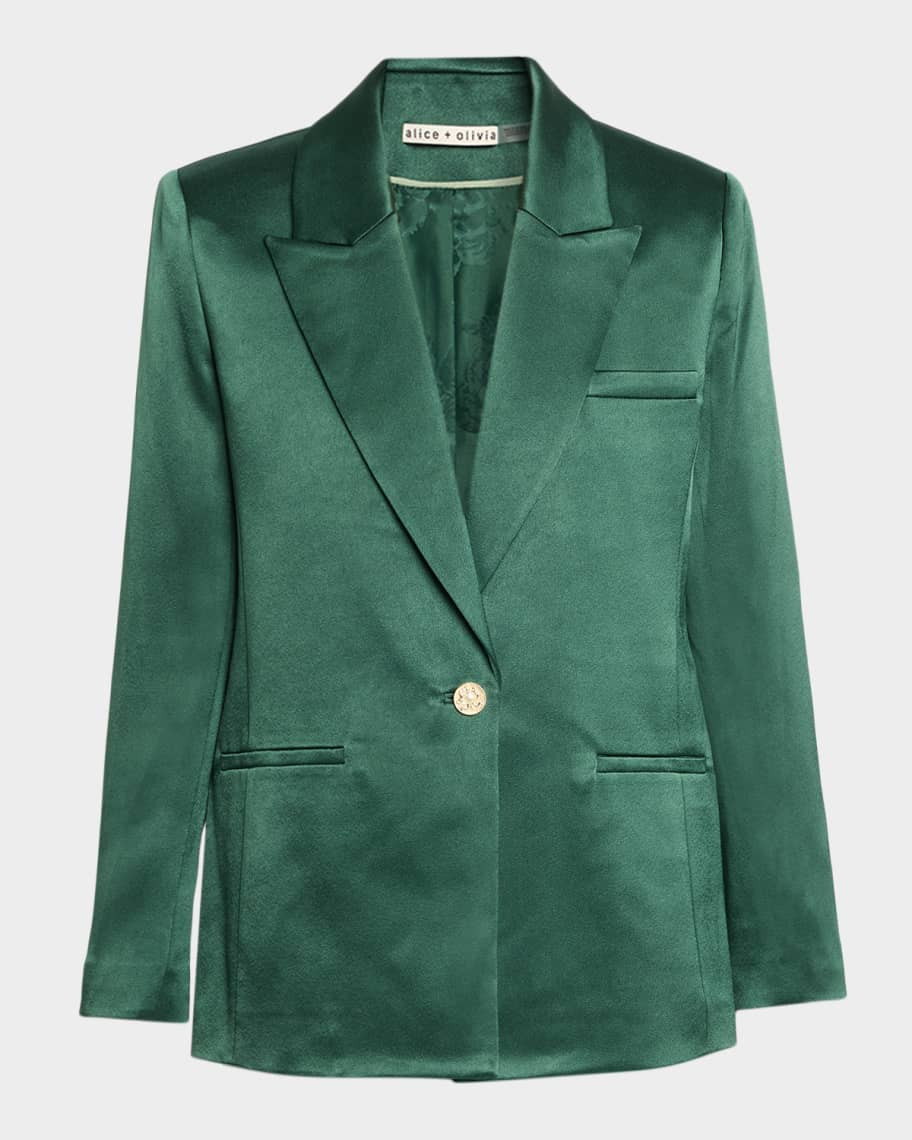 Silas Satin Single-Breasted Blazer | Neiman Marcus