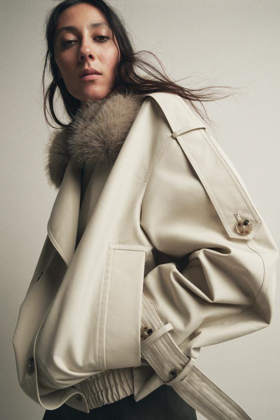 ZW COLLECTION WATER REPELLENT SHORT TRENCH COAT | Zara US