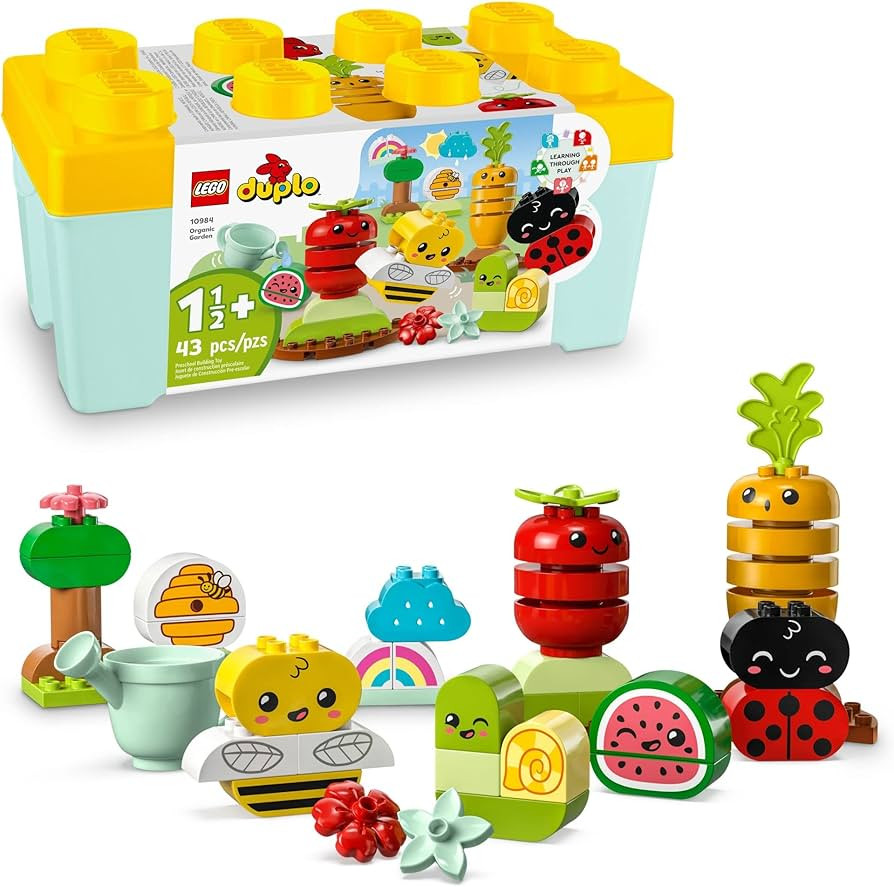 LEGO DUPLO My First Organic Garden Brick Box 10984, Stacking Toys for Babies and Toddlers 1.5+ Ye... | Amazon (US)