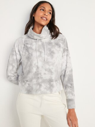 Funnel-Neck Cropped Microfleece Sweatshirt for Women | Old Navy (US)