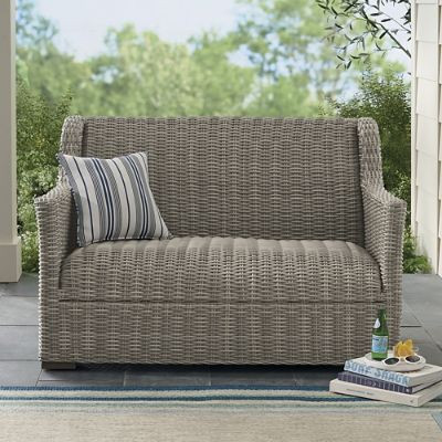 Montville Wicker Outdoor Loveseat | Grandin Road | Grandin Road
