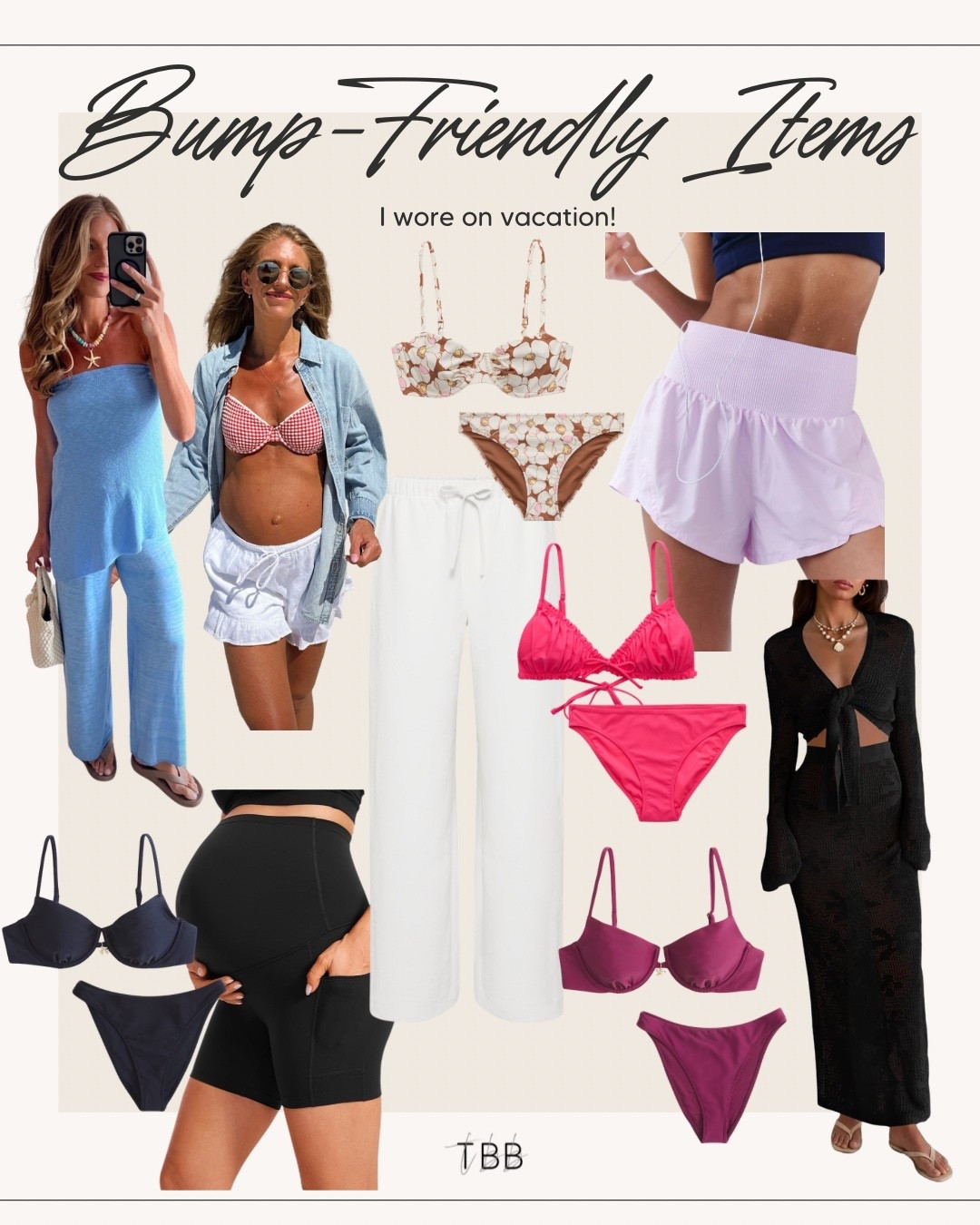 These are the pieces I reached for all vacation ☀️ bump-friendly and my absolute go-to’s!
Sizing:
Medium in everything for pregnancy and pre pregnancy . 
Small in bike shorts 
The only thing I would size down pre pregnancy is the white shorts! 
I also wear nippies with the Abercrombie swimsuit. They stay on 30+ used and I can swim in them 

#LTKootd #LTKBump #LTKmomlife