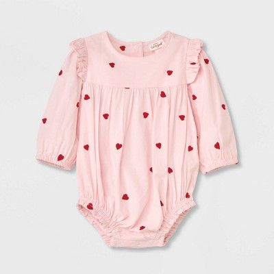 Baby Girls' Embroidered Romper - Cat & Jack™ Light Pink | Target