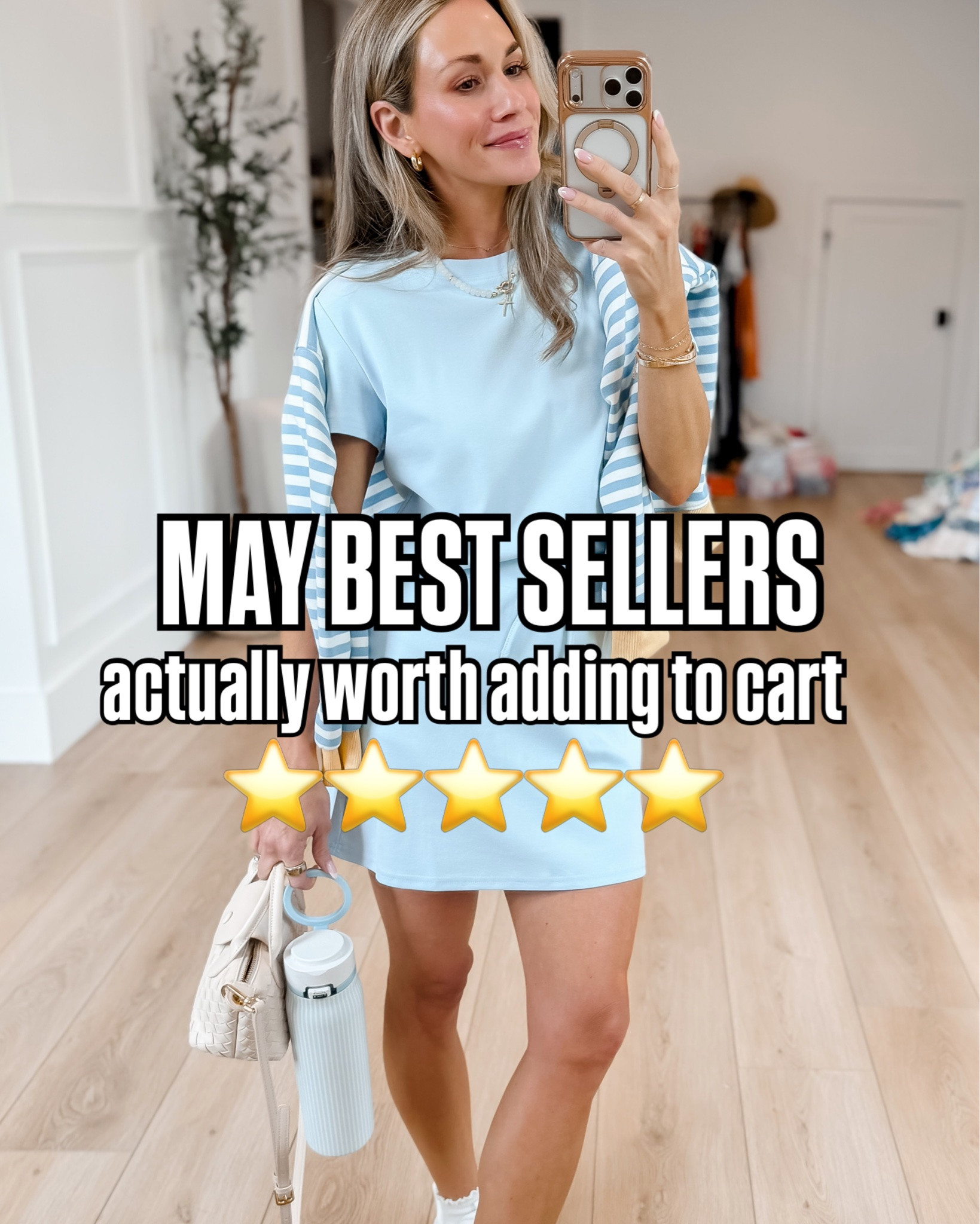 Rounded up y’all’s favorites from May! 🤩 I’m so happy these were your favorites because they’re mine as well! These are pieces that are actually worth adding to cart! Luxe feeling fabric dresses, mom approved swimsuits, body glow for summer, glass skin face mask, elevated tees, stretchy jeans, seamless bras, flattering active dress, and more!

#LTKSaleAlert #LTKSeasonal