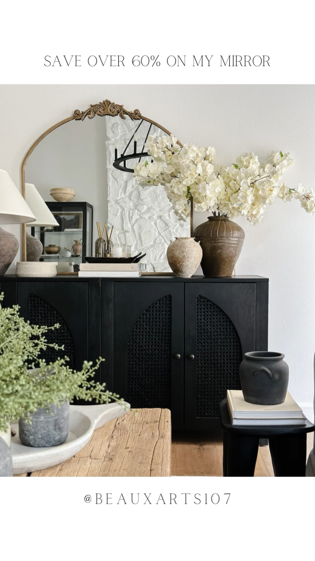 Get over 60% off on my mirror! 

#LTKsale sideboard styling, console table styling, wall mirror diy, look for less 

#LTKhome #LTKsalealert #LTKFind