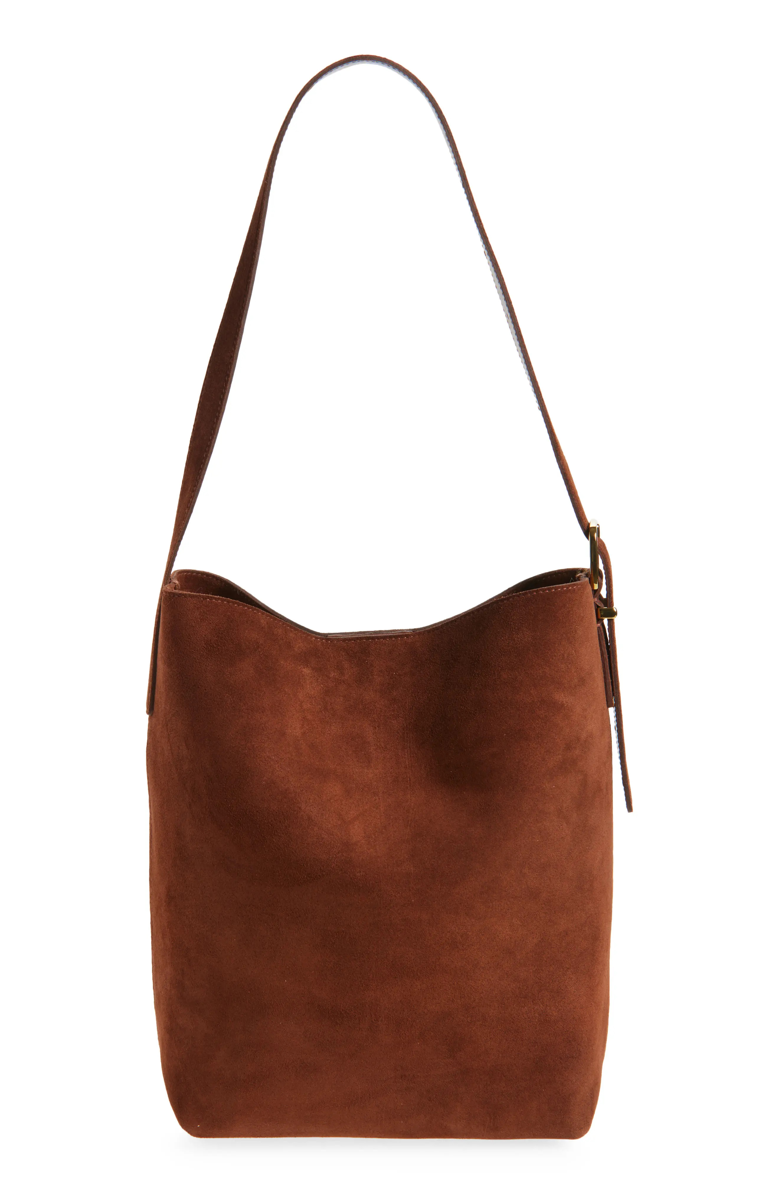 Madewell Essentials Suede Bucket Bag in Deep Indigo at Nordstrom | Nordstrom