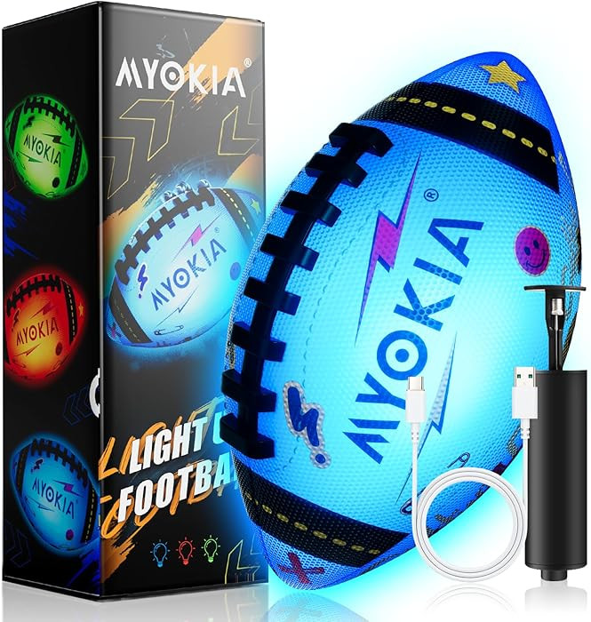 Light Up Football Birthday Gift for Kids & Teens 3-15+,RGB Rechargeable Waterproof Glow in The Da... | Amazon (US)