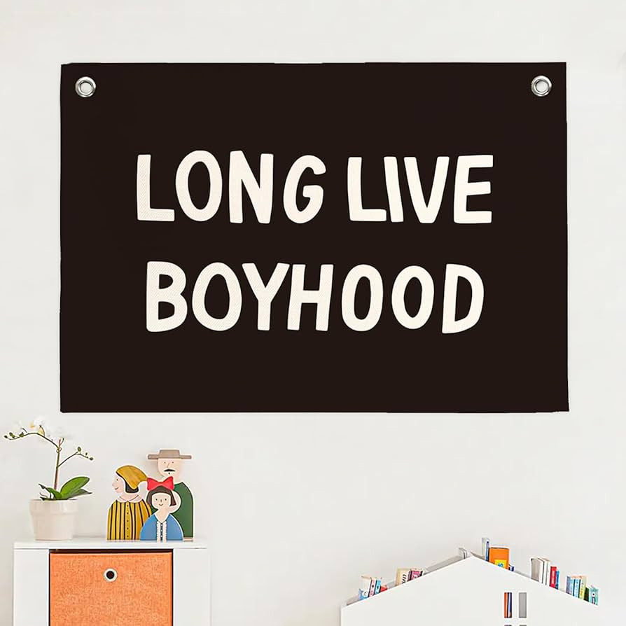 Long Live Boyhood Banner,Boy Nursery Decor,Black Canvas Banner Wall Hanging Banner Flag Decor for... | Amazon (US)