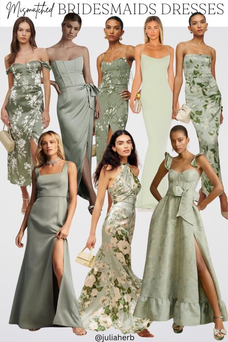 The most beautiful bridesmaids dresses or wedding guest dresses! Currently loving the mismatched bridesmaid dresses….. and this sage green color is to die for 🤌🏼

#LTKstyletip #LTKwedding