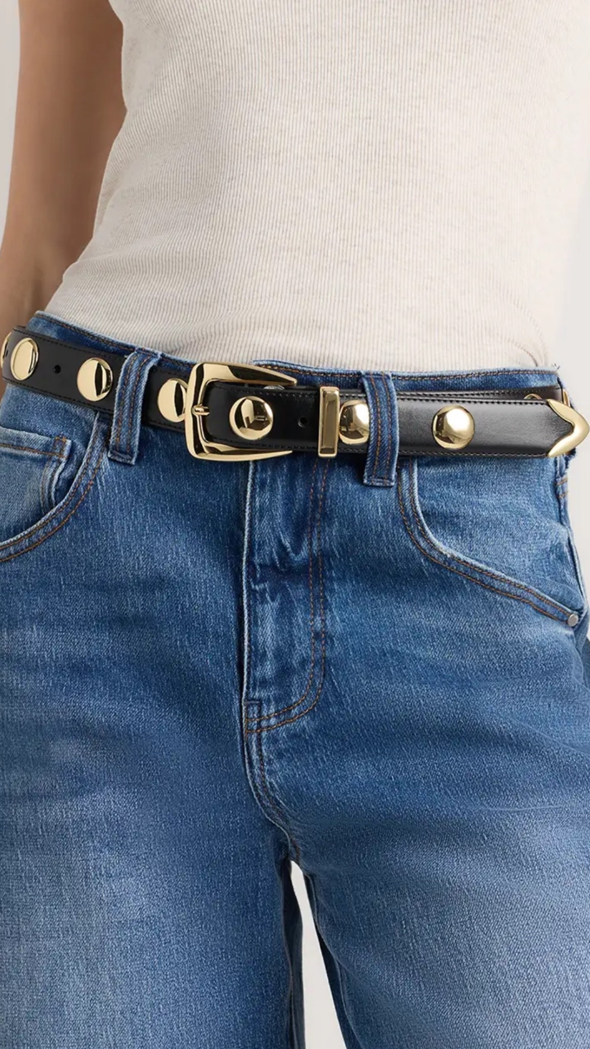 Quince Studded Belt - a great look for less to Khaite!

#LTKFindsUnder100