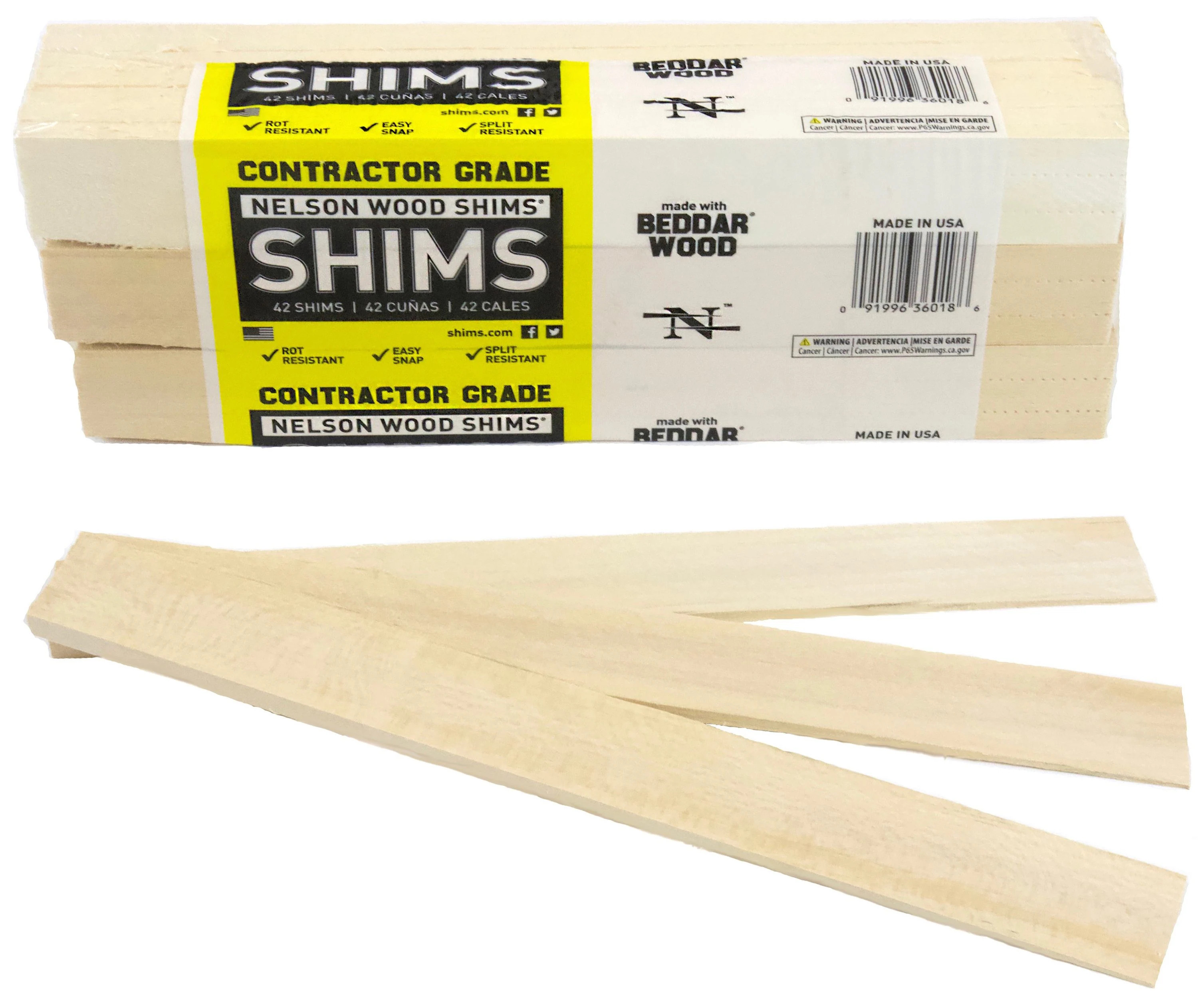 Nelson Wood Shims 0.25-Inches x 1.25-Inches x 11.75-Inches 42 -Pack Fir Wood Shim | CSH12/42/12/48B | Lowe's
