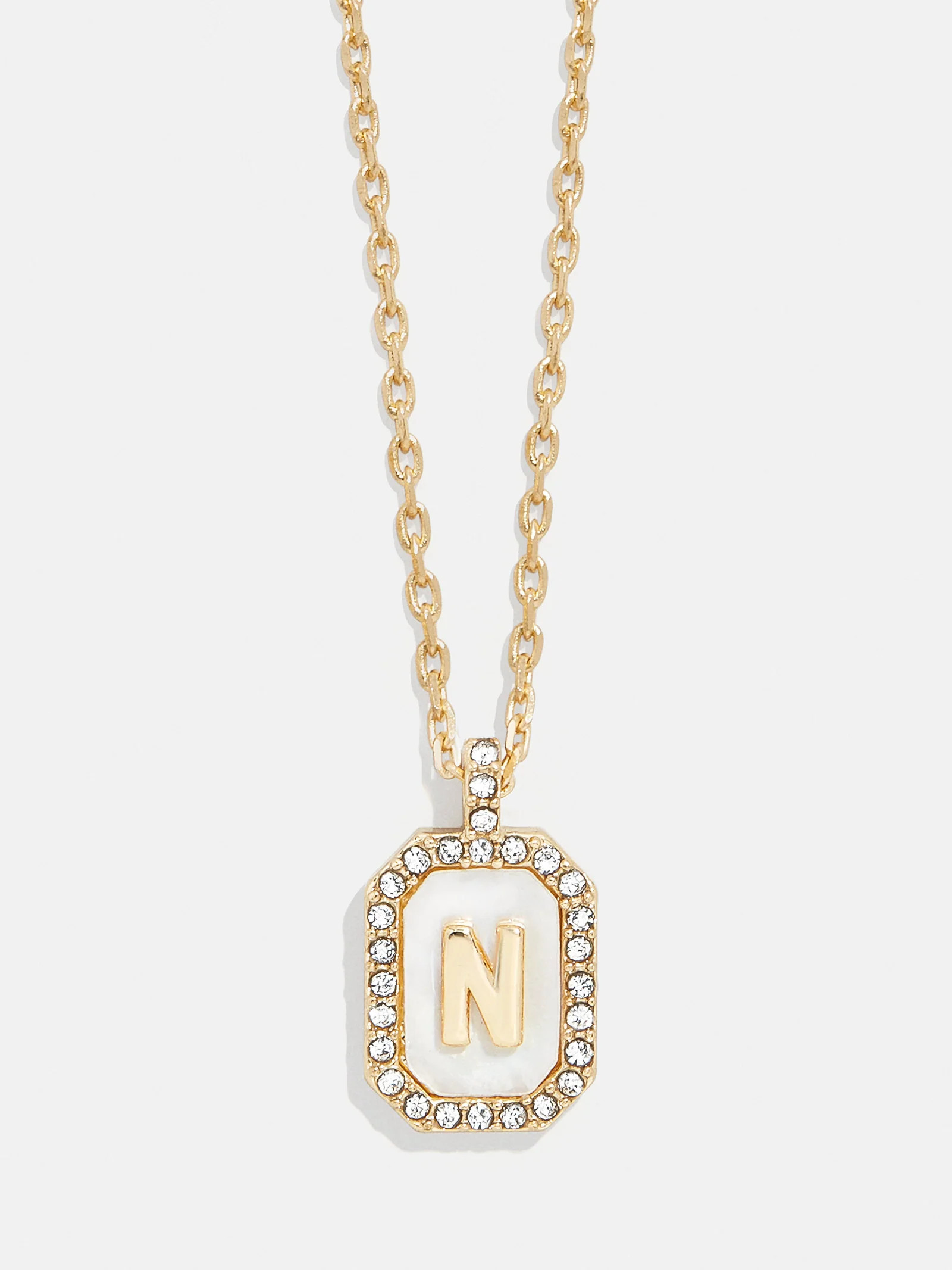 Gold & Mother of Pearl Initial Necklace - Mother Of Pearl - N | BaubleBar