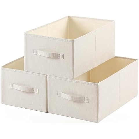 3 Pack Fabric Storage Bins for Shelves | 14.75x10.25x8.25in Closet Storage Baskets | Collapsible ... | Amazon (US)
