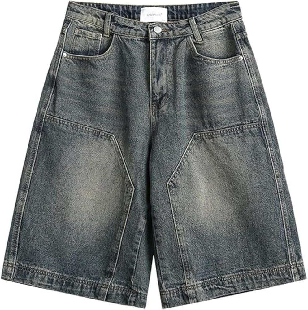 Streetwear Baggy Summer Jorts Y2K Shorts Dark wash Jorts Denim Bermuda Shorts | Amazon (US)